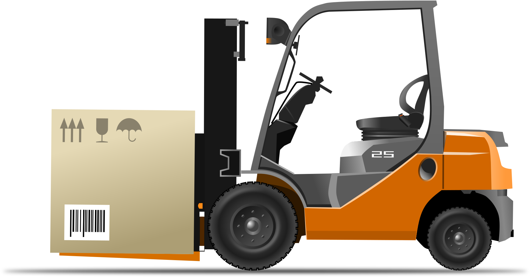 This Free Icons Png Design Of Orange Forklift Loader (2400x1697), Png Download