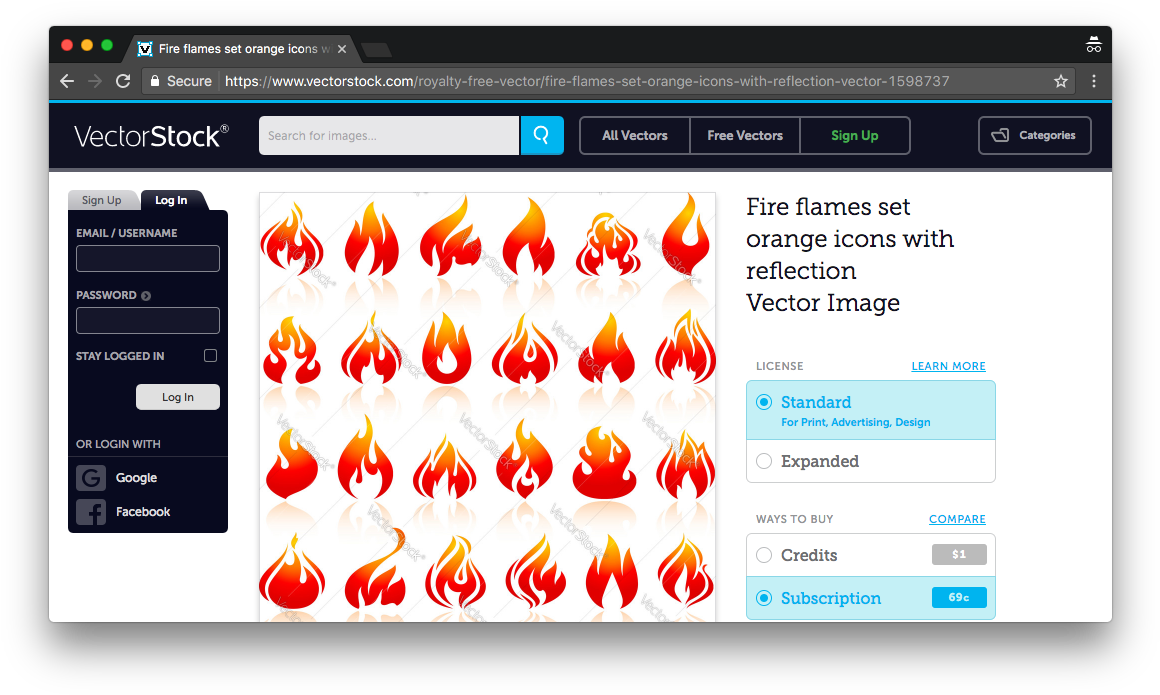 Vectorstock Is One Of Many Sites That Offers High-quality - Fire (1175x708), Png Download