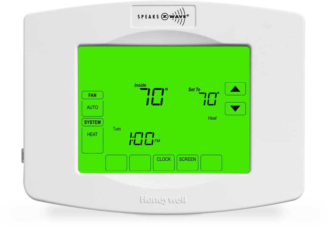 Download Honeywell Zwave Enabled Programmable Thermostat PNG Image with