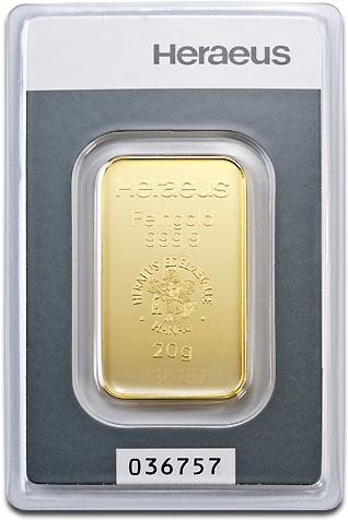 20g Gold Bullion - 20g Heraeus (500x500), Png Download