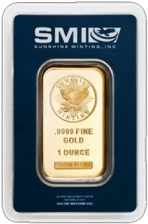 1 Oz Sunshine Mint Gold Bar Front - Buy Gold Bars (600x600), Png Download
