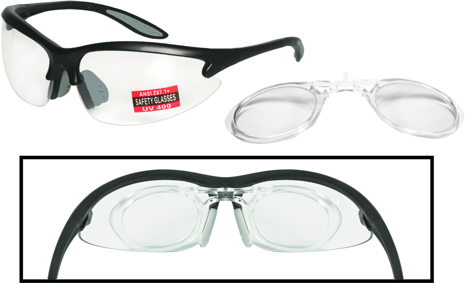 Adaptable Clear Rx-able Safety Glass - Ssp Asair5 Adaptables Ir5 Clear Lens Safety Glass, (1600x1005), Png Download