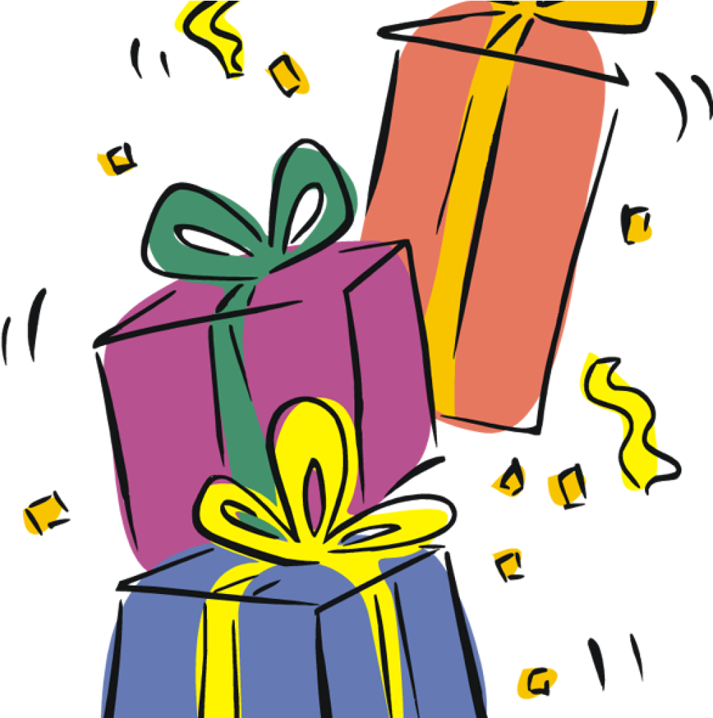 Svg Stock Birthday Present Wedding Hatenylo Com Clip - Present And Confetti - Sister's Birthday Card (1024x1024), Png Download