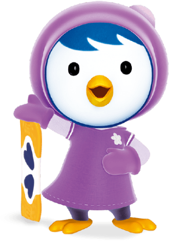 Petty With Snowboard Png - Pororo Characters Png (363x509), Png Download