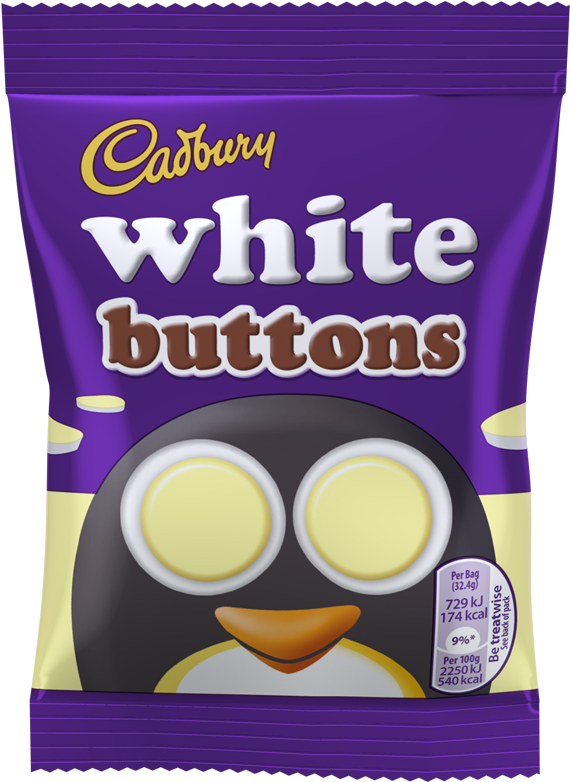 Cadbury White Buttons (600x1022), Png Download