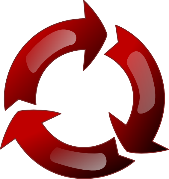 Circle With Arrows Red (564x596), Png Download