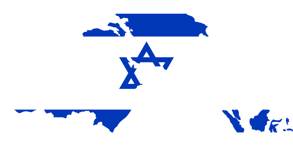 Map And Flag Of Israel On Old Linen - Map (1024x510), Png Download