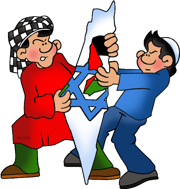 World History Clip Art By Phillip Martin, Arab - Arab Israeli Conflict Art (611x648), Png Download