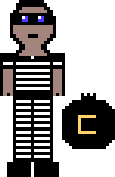 Robber - Robber Pixel (420x580), Png Download