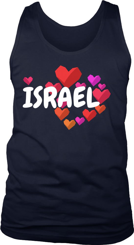 I Love Israel Vintage Retro Distressed Star Flag Tank - Shirt (1000x1000), Png Download