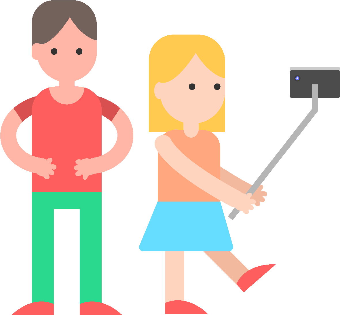 Hand Drawn Cartoon Selfie Elements - Selfie Png Cartoon (1772x1378), Png Download