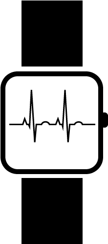 Smartwatch Ecg Icon / Pictogram - Smart Watch Icon Png (300x599), Png Download