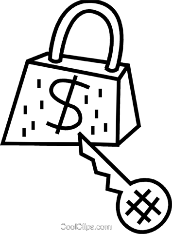 Money Lock And House Key Royalty Free Vector Clip Art - House (354x480), Png Download