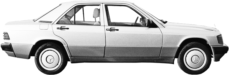 Mercedes Vector 190e - Mercedes Benz 190e Png (800x281), Png Download