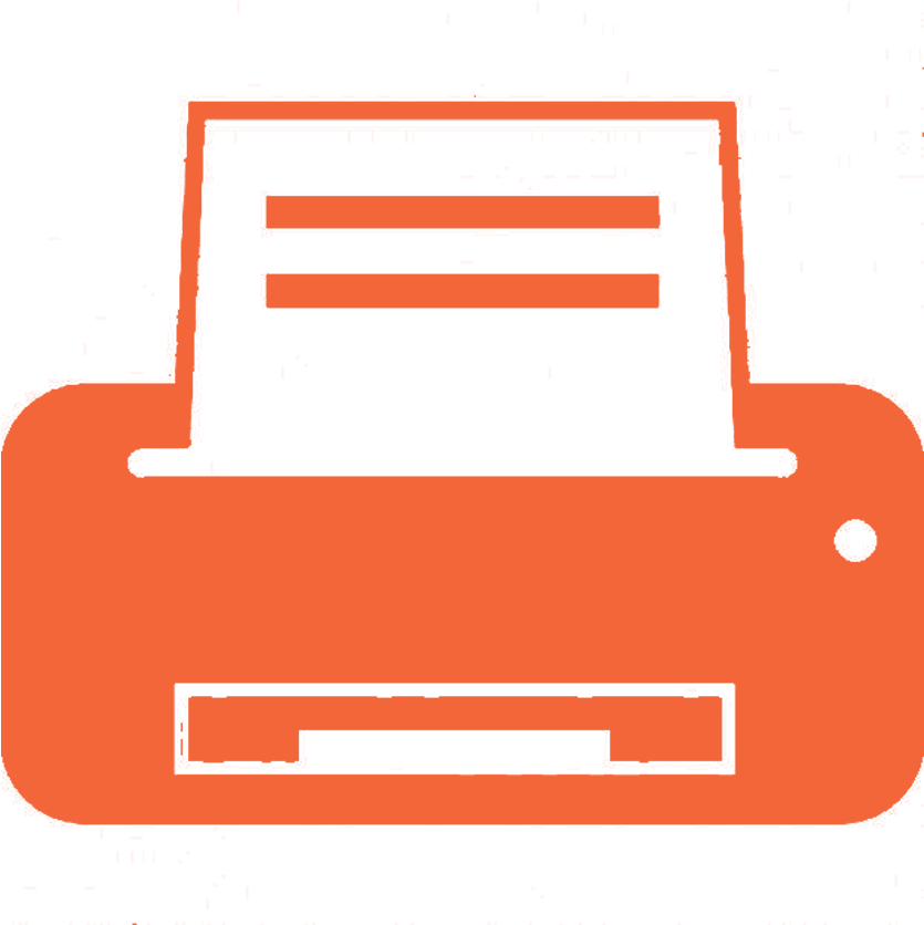 Printer-icon - Printer Icon Png Orange (1191x1191), Png Download