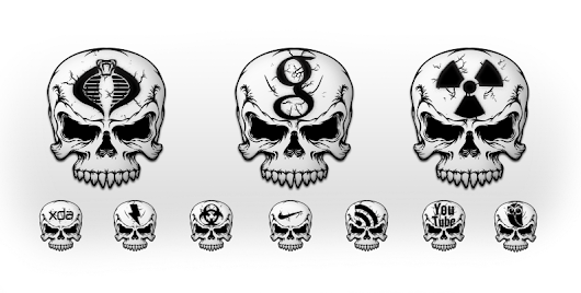 Photo - Skull Icons Packs Android (530x268), Png Download