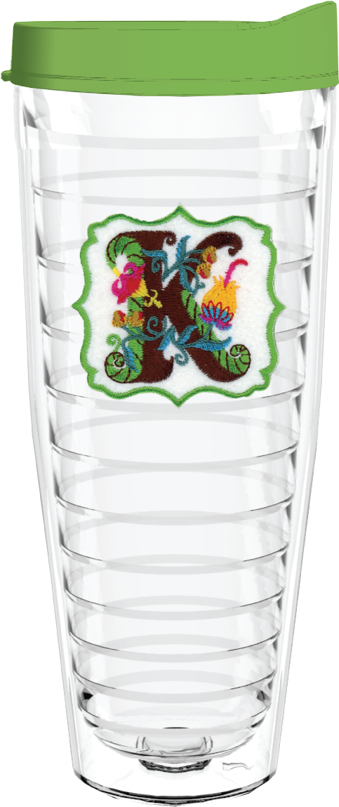 Jacobian Initial Letter K 26oz Tumbler - Southern Fried Cotton First Kiss Tumbler-26 Oz (516x1191), Png Download