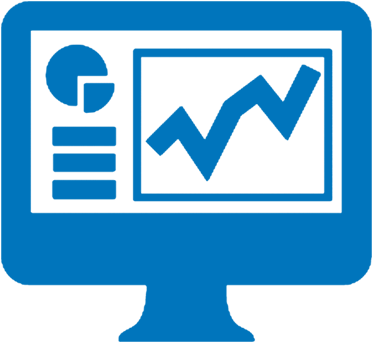 Chart, Grawth, Blue, Monitoring, Report, Screen, Statistics - Data Analytics Icon Blue (436x402), Png Download