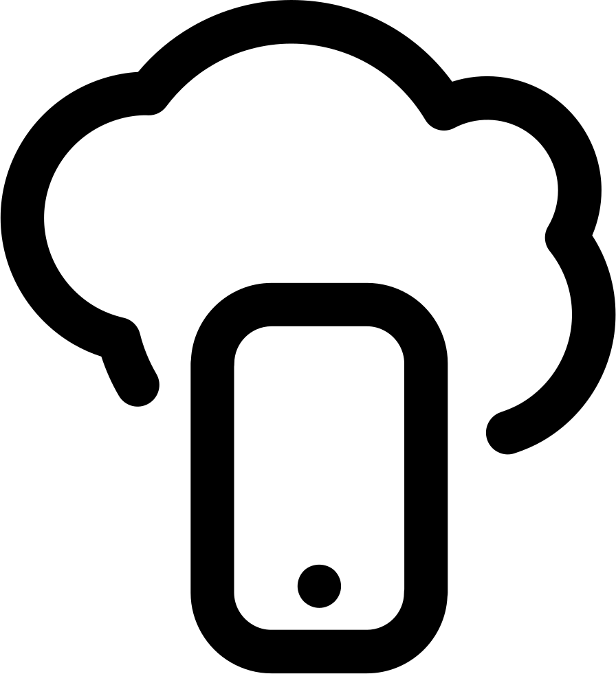 Iphone Inside A Cloud Outline Comments - Icon (896x981), Png Download