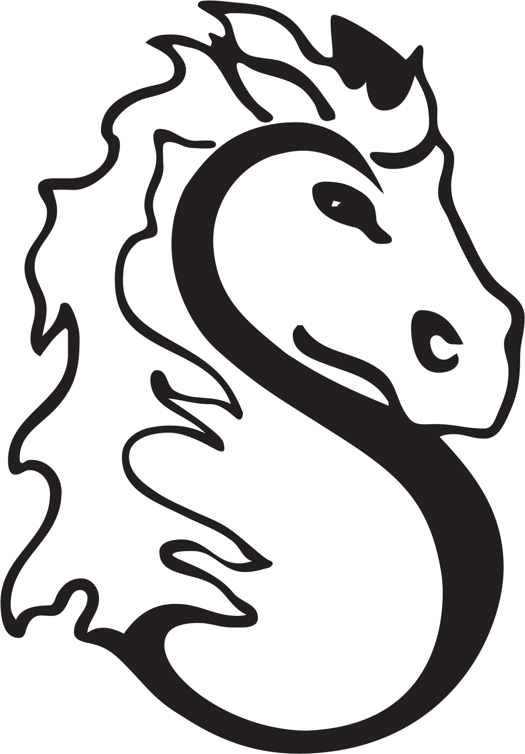 Black & White - Stillwater Ponies Mn Logo (1095x1593), Png Download