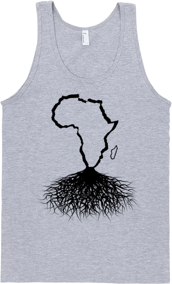 Africa Roots - Black Outline - T-shirt (1000x1000), Png Download