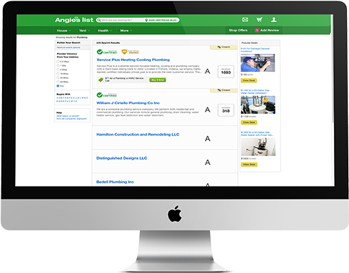 Angie's List Search Page - Groupon Merchant Page (546x434), Png Download