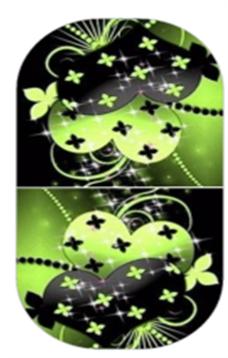Jamberry Nails - Green Hearts (550x550), Png Download