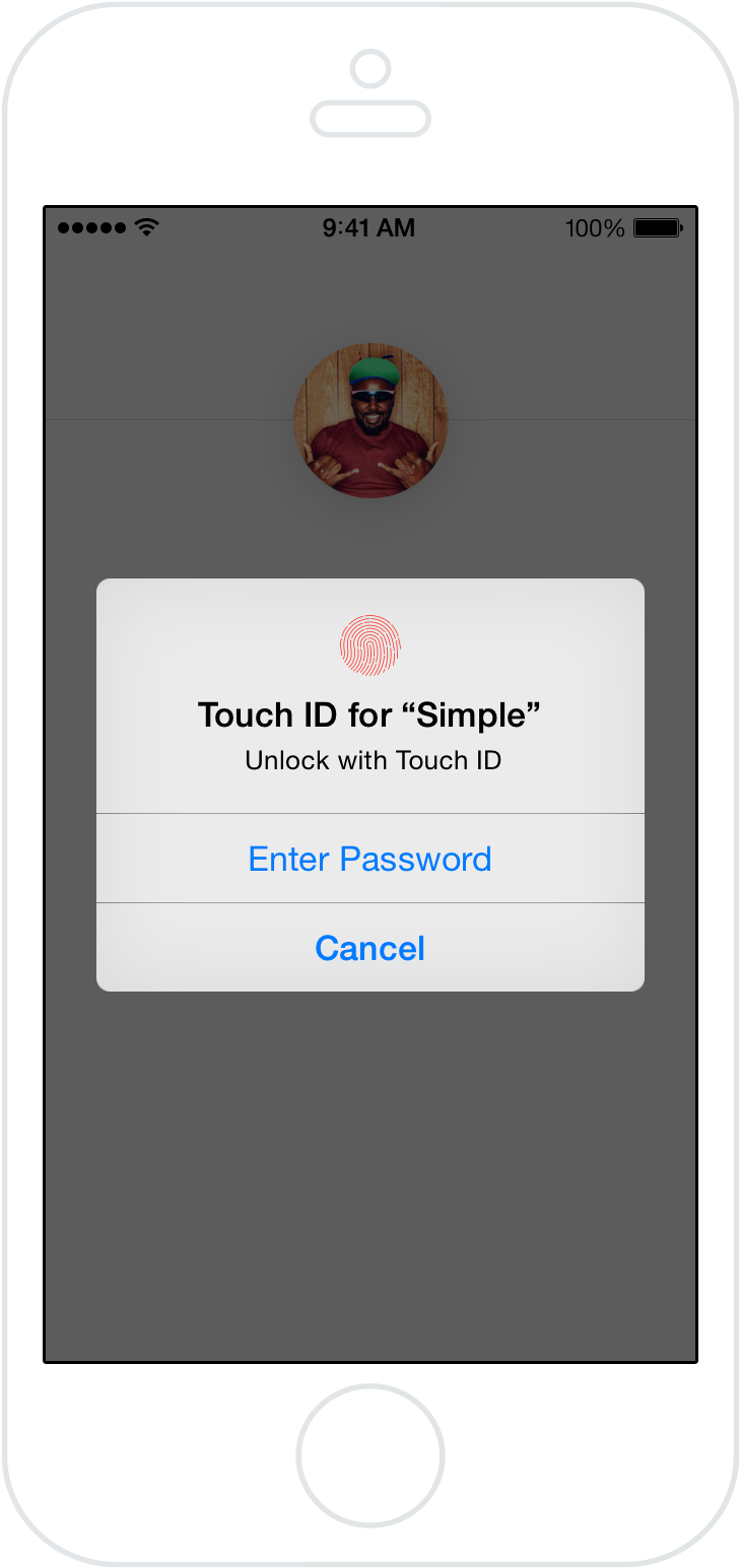 Ios Touch Id On The Simple App - Use Touch Id (820x1650), Png Download