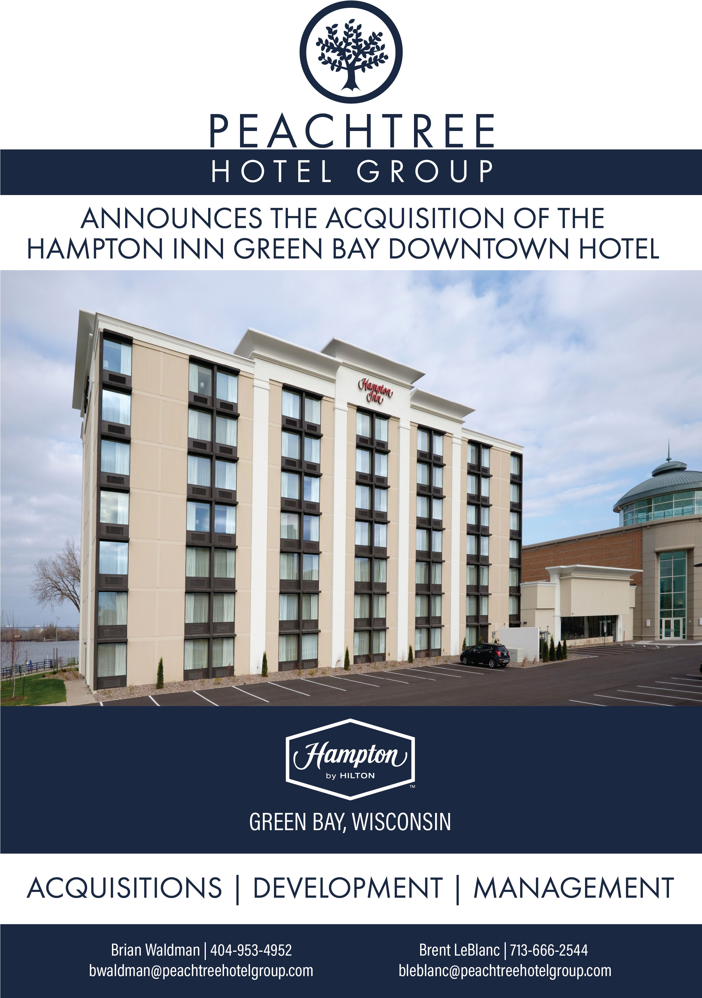 The Hampton Inn Green Bay Downtown Is Peachtree's First - Architecture (2400x3441), Png Download