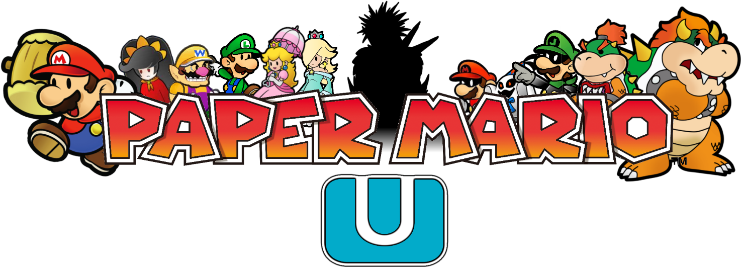 Paper Mario Wii U Logo - Super Mario Bros Pillow Single (1573x581), Png Download