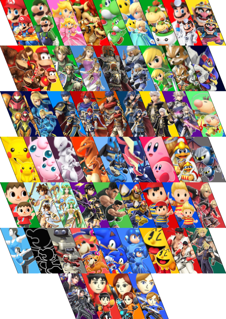 For Wii U/3ds Full Roster By Hiratalg On Deviantart - Smash Wii U Final Roster (753x1062), Png Download