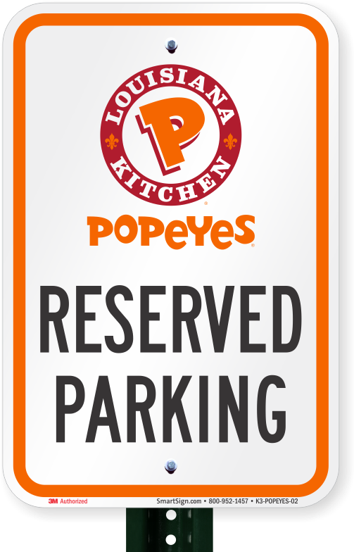 Reserved Parking Sign, Popeyes Louisiana Kitchen - Van Accessible Parking Sign (800x800), Png Download