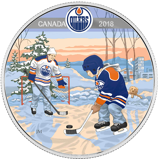 Pure Silver Coloured Coin - Edmonton Oilers (570x570), Png Download