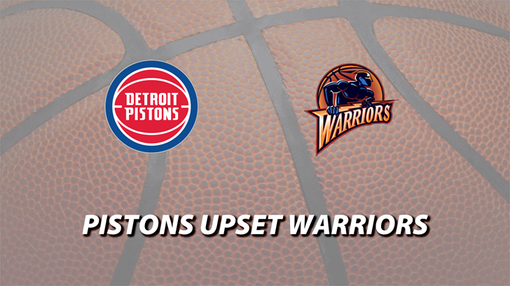 Pistons Upset Defending Champion Warriors 115-107 - Golden State Warriors (728x409), Png Download