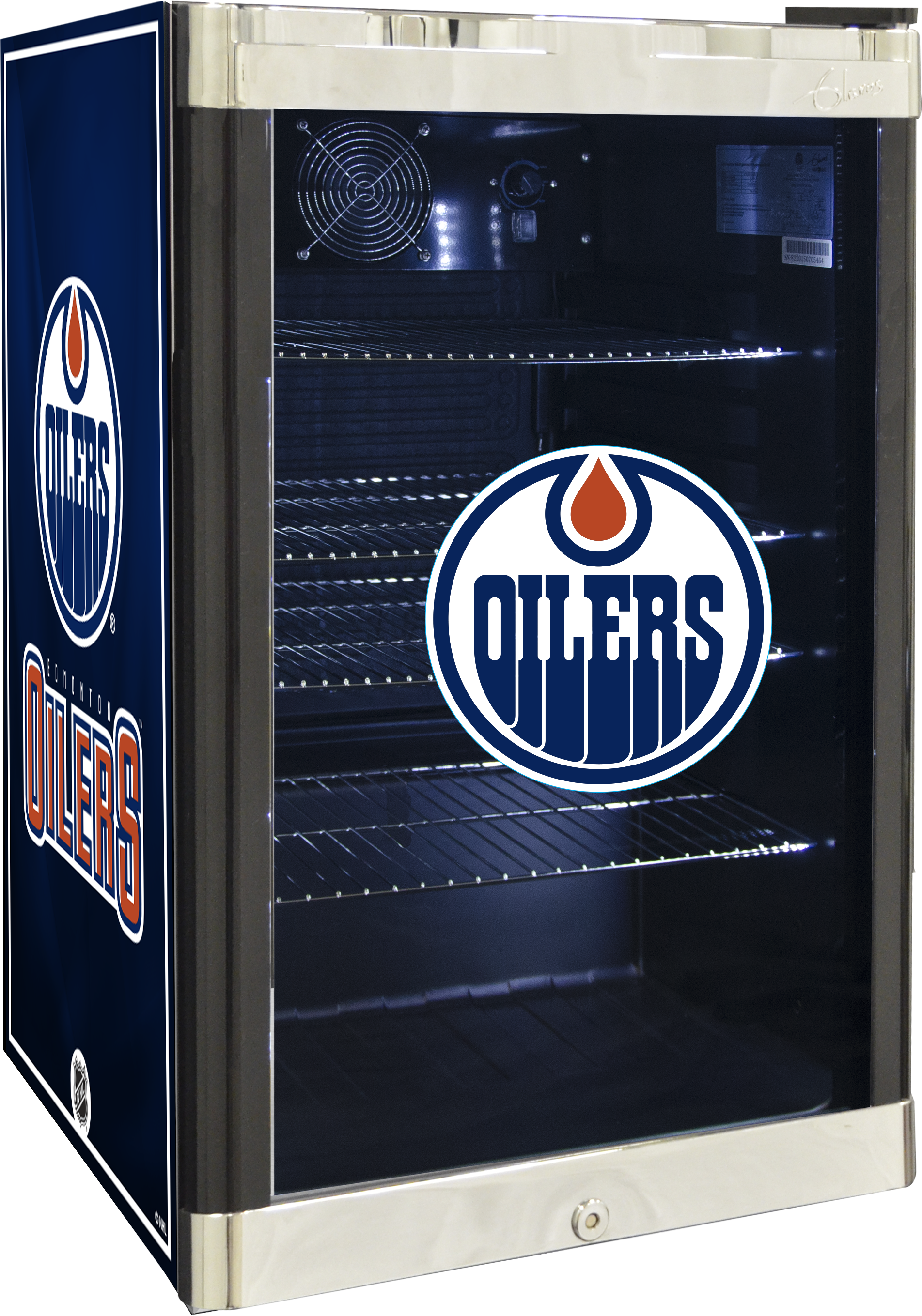Nhl Refrigerated Beverage Center - Edmonton Oilers Nhl Car Flag (2103x2828), Png Download