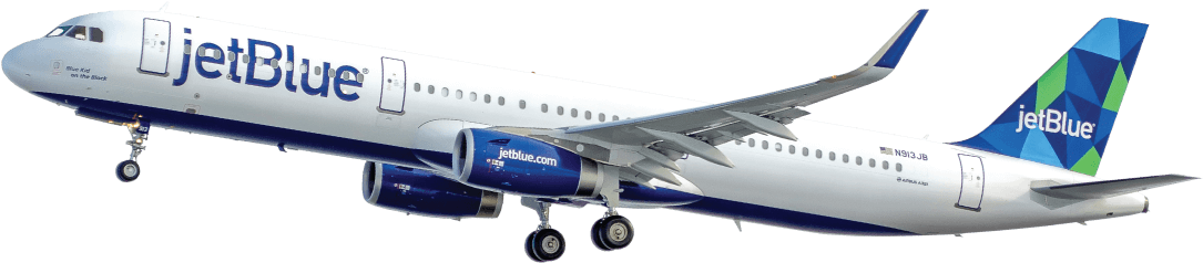 Jetblue Has A Birds-eye View Of The Customer Journey - Jet Blue Air Plane (1220x419), Png Download