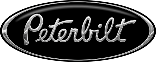 3-pack Black/chrome Peterbilt Emblem Skins - Peterbilt Logo (600x239), Png Download