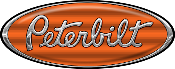 Orange And Chrome Peterbilt Hood Logo Skins - Emblem (600x239), Png Download