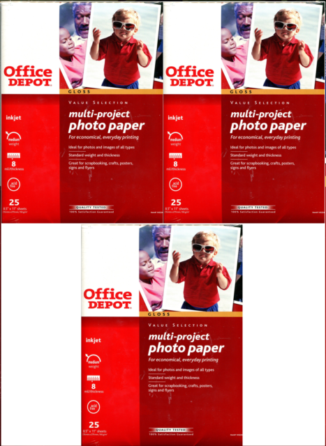 Office Depot Gloss Inkjet Photo Paper - Office Depot Multi-project Photo Paper, 50 Sheets, (467x640), Png Download