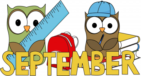 September Month School Owls - September School (480x259), Png Download