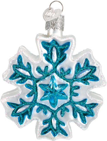 Snowflake Design C Glass Christmas Ornament By Old - Old World Christmas Snowflakes Glass Blown Ornament, (640x640), Png Download