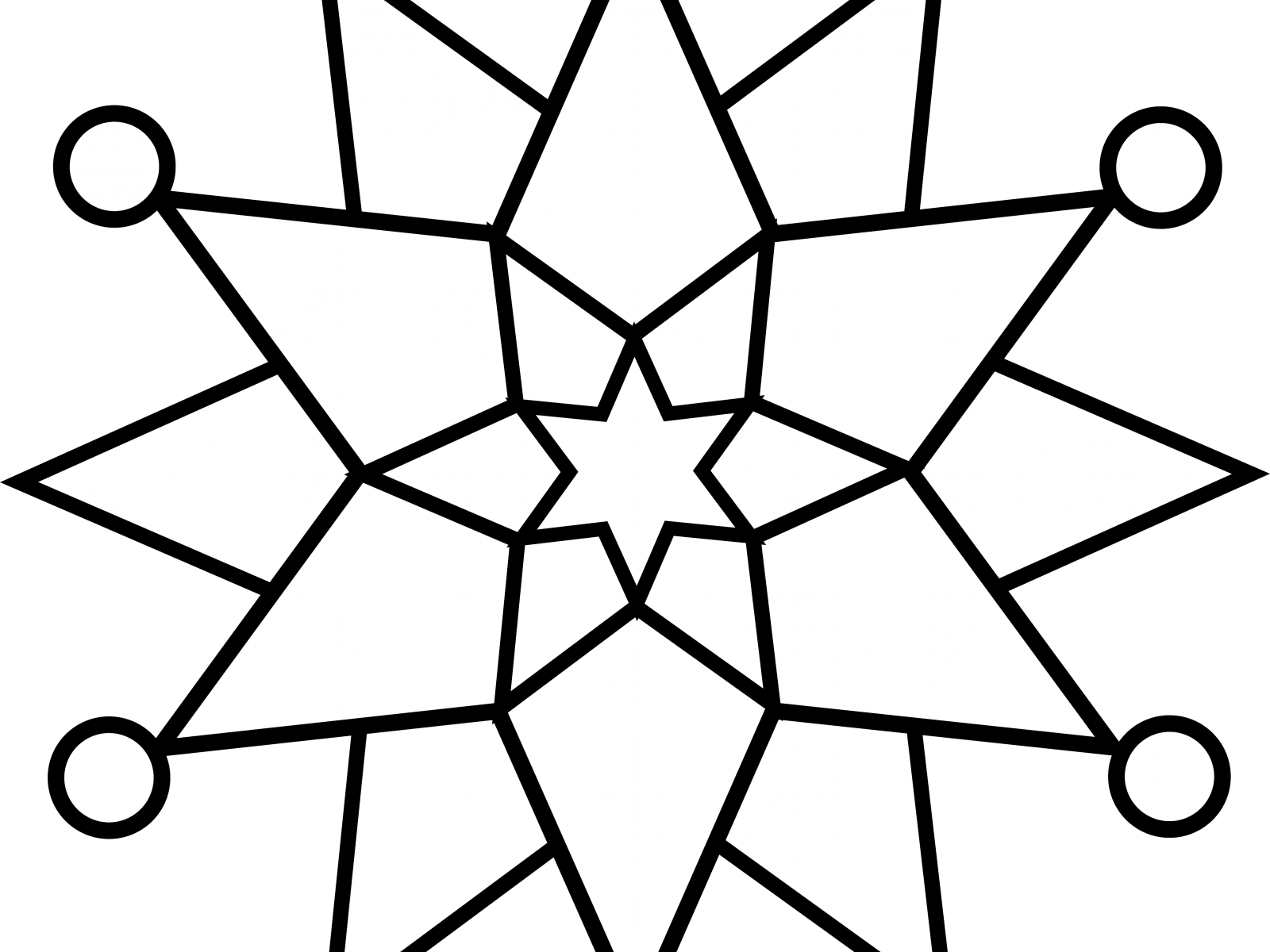 Competitive Snowflake Pictures To Print Christmas Snowflakes - Simple Snowflakes Colouring Pages (1600x1200), Png Download