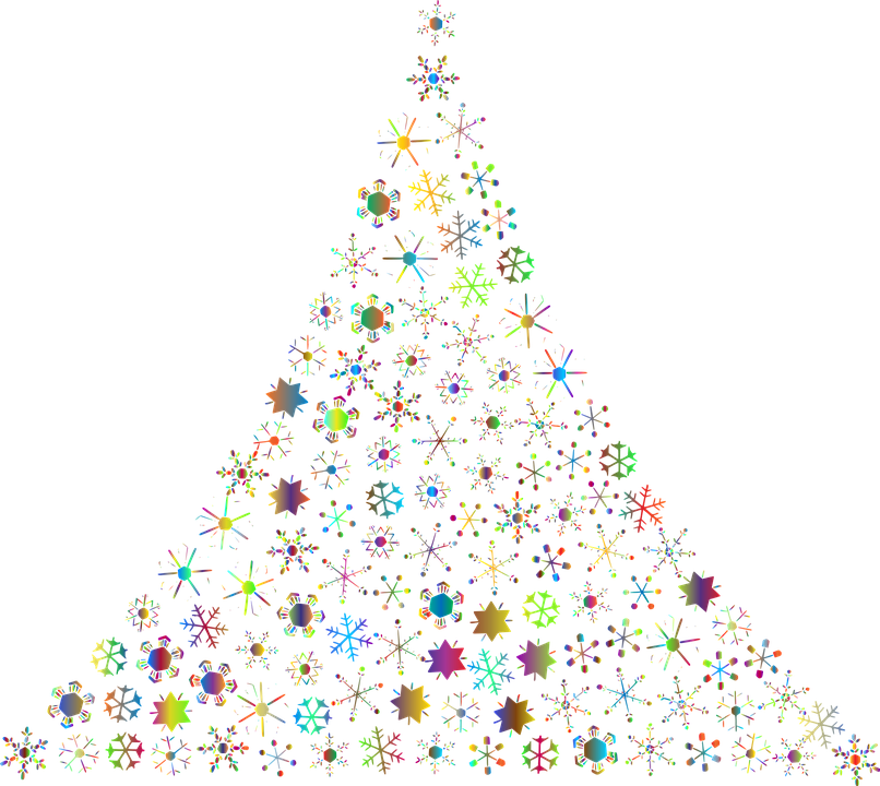 Snowflakes, Abstract, Christmas Tree, Festive, Holidays - Transparent Background Christmas Tree Clipart (806x720), Png Download