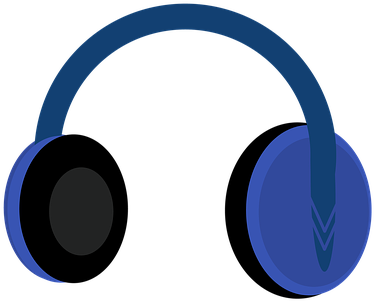 Headphones, Blue, Black, Vector - Наушники Вектор Пнг (453x340), Png Download