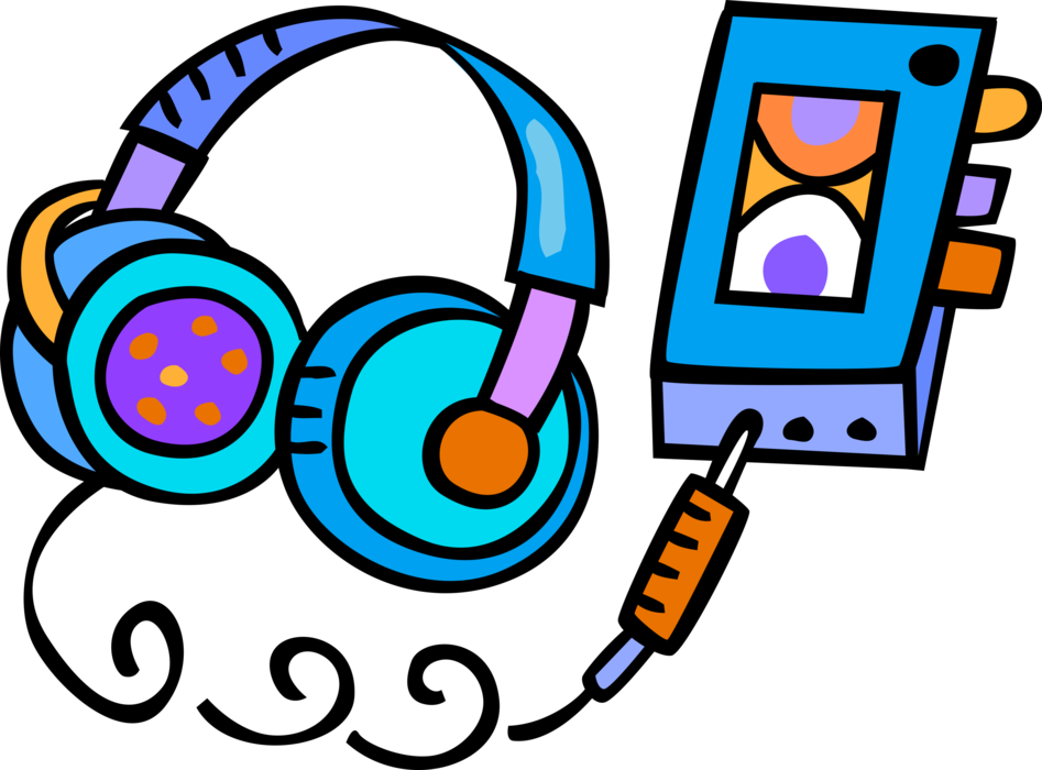 Vector Illustration Of Personal Portable Stereo Cassette - Illustration (947x700), Png Download