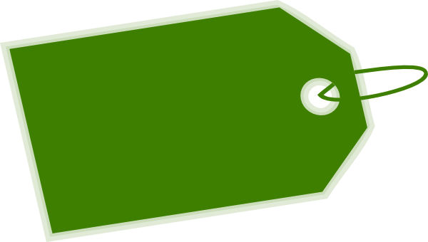 Green Tag Inverse Side Clip Art At Clker - Gift Tags For Clipart (600x340), Png Download