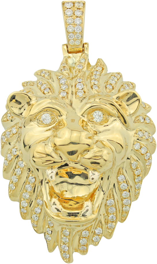 Lion's Head Diamond Pendant (1000x1000), Png Download