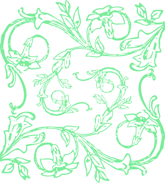 How To Set Use Green Floral Vines Clipart (540x599), Png Download