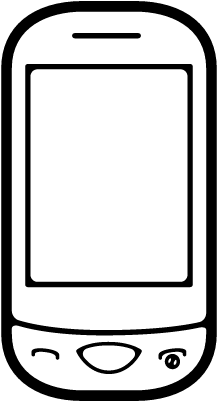 Rounded Cellphone Vector - Mobile Outline (400x400), Png Download
