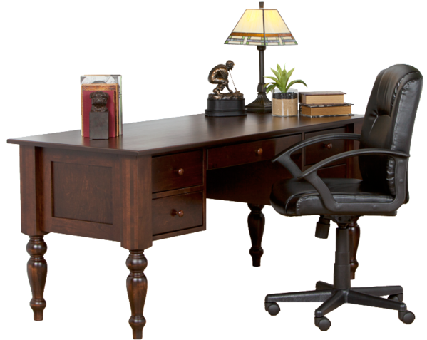 Shaker Executive Turned Leg Writing Desk - Png Transparent Executive Desk (600x486), Png Download